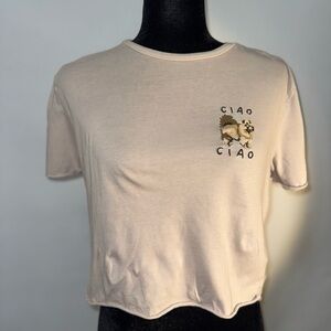 Topshop Beige Short Sleeve Tee